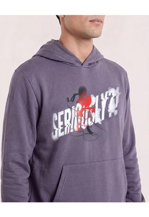 Buzo Hoodie Mickey  Para Hombre Gris Ostu