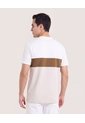 Camiseta Henley Con Corte Frontal  Para Hombre Crema Ostu de Ostu