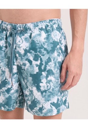 Pantaloneta De Baño Estampada  Para Hombre Crudo Ostu
