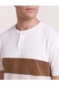 Camiseta Henley Con Corte Frontal  Para Hombre Crema Ostu de Ostu