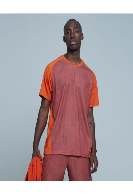 Camiseta Para Hombre Manga Corta Color Naranja Marca Ostu #60091134