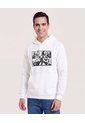 Buzo Hoodie Estampado Avengers  Para Hombre Crema Ostu de Ostu