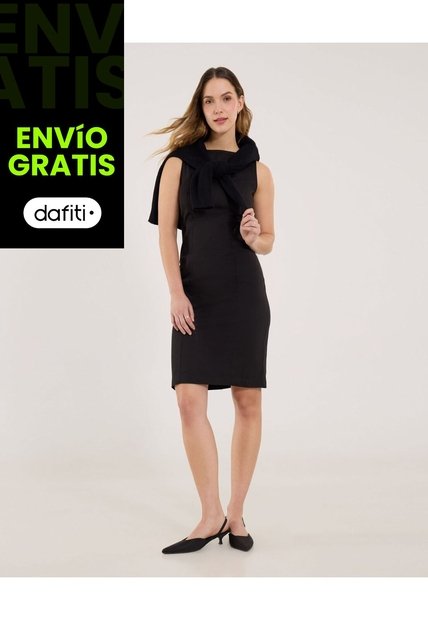 Vestido Para Mujer M/Sisa Medio Color Negro Marca Ostu #40170331