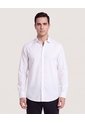 Camisa Lisa Manga Larga Clásica  Para Hombre Blanco Ostu de Ostu
