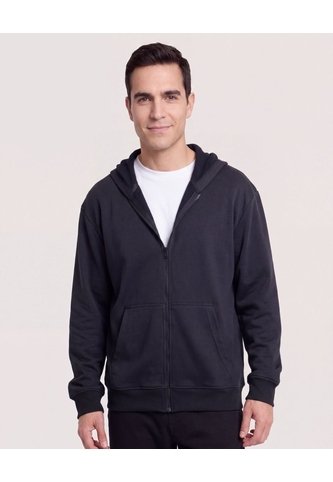 Buzo Hoodie Con Cremallera  Para Hombre Negro Ostu Ostu