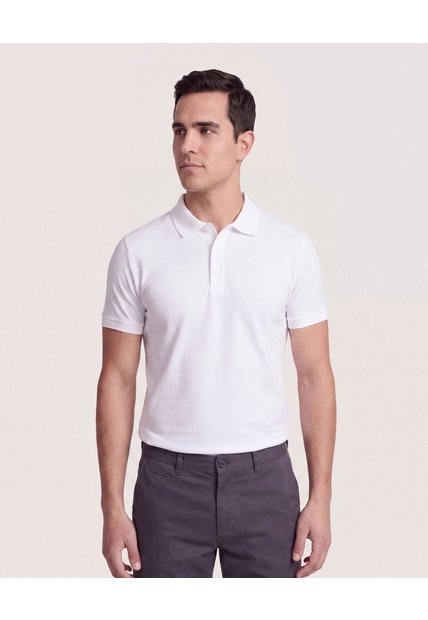 Polo Basica  Para Hombre Blanco Ostu