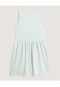 Vestido Floral Manga Sisa Para Niña  Infantil Niña Verde Ostu de Ostu