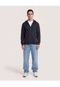 Buzo Hoodie Con Cremallera  Para Hombre Negro Ostu de Ostu