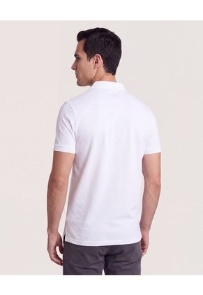 Polo Basica Para Hombre Blanco Ostu