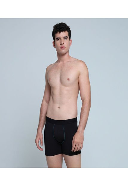 Boxer Para Hombre Filete Medio Algodón Color Negro Marca Ostu #60000413