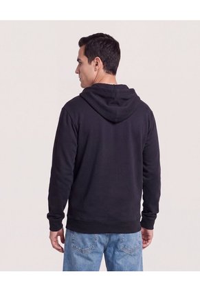 Buzo Hoodie Con Cremallera  Para Hombre Negro Ostu