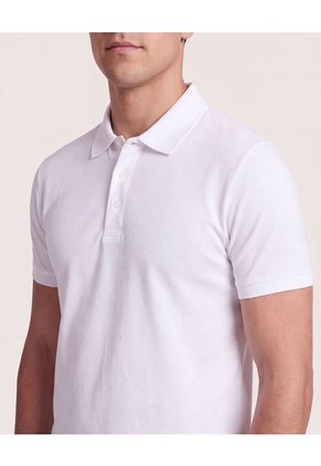 Polo Basica Para Hombre Blanco Ostu