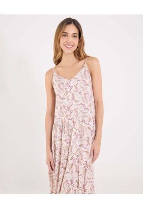 Vestido  Para Mujer M/Sisa Largo Color Crema Marca Ostu #40170337