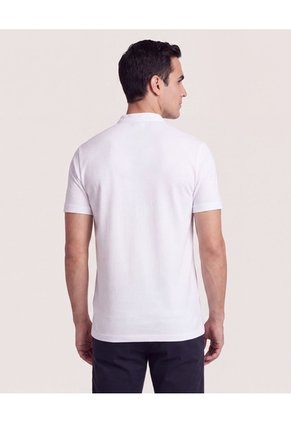 Polo Cuello Mao Regular Para Hombre Blanco Ostu