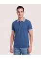 Polo Básica Cuello Tejido  Para Hombre Azul Ostu de Ostu