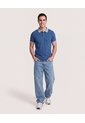 Polo Básica Cuello Tejido  Para Hombre Azul Ostu de Ostu