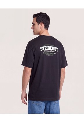 Camiseta Relaxed Básica  Para Hombre Negro Ostu