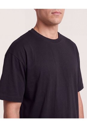 Camiseta Relaxed Básica  Para Hombre Negro Ostu