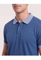 Polo Básica Cuello Tejido  Para Hombre Azul Ostu de Ostu