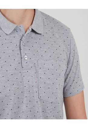 Polo Para Hombre Cuello Tejido Con Bolsillo Color Gris  Marca Ostu #60110575
