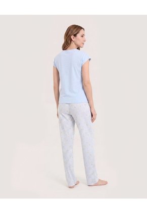 Pijama Rayas Comfort  Para Mujer Crema Ostu