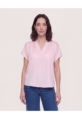 Blusa Con Escote En V  Para Mujer Rosa Ostu Ostu