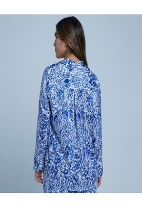 Camisa Para Mujer Manga Larga Color Azul  Marca Ostu #40010180