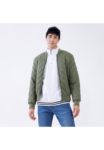 Chaqueta Para Hombre Bomber Color Verde  Marca Ostu #60080107 Ostu
