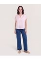 Blusa Con Escote En V  Para Mujer Rosa Ostu de Ostu