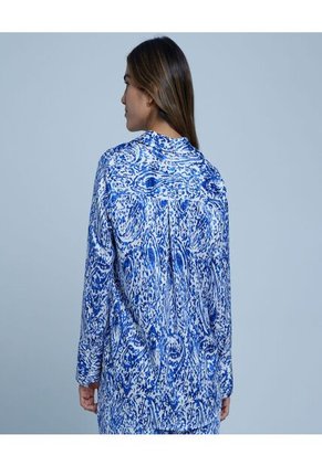 Camisa Para Mujer Manga Larga Color Azul  Marca Ostu #40010180