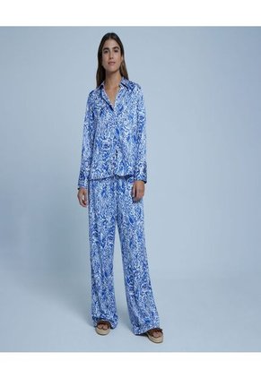 Camisa Para Mujer Manga Larga Color Azul  Marca Ostu #40010180