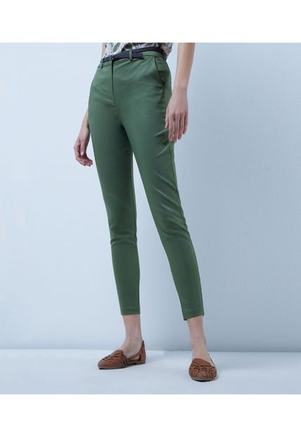 Pantalon Para Mujer Chino Color Verde  Marca Ostu #40070552