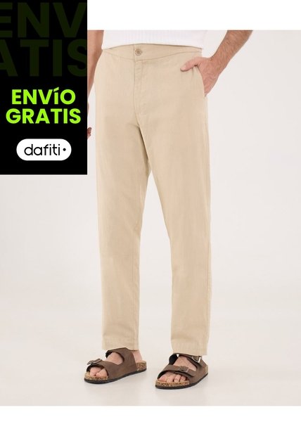 Pantalón Para Hombre Moda Color Beige Marca Ostu #60070503