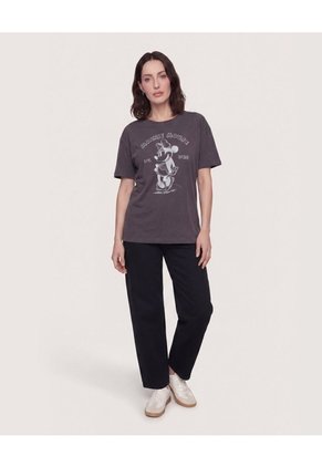 Camiseta Minnie Mouse Vintage Para Mujer Gris Ostu
