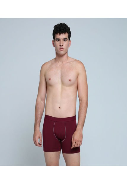 Boxer Para Hombre Filete Medio Algodón Color Vino Marca Ostu #60000413