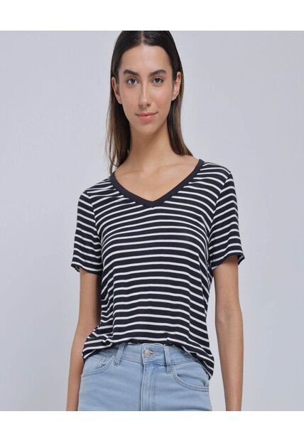 Camiseta Para Mujer Manga Corta Color Negro Marca Ostu #40092107