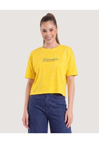 Camiseta Oversize De Colombia Mujer  Para Mujer Amarillo Ostu Ostu
