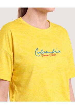 Camiseta Oversize De Colombia Mujer  Para Mujer Amarillo Ostu