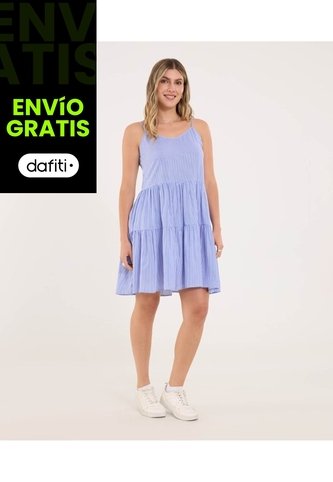 Vestido Para Mujer M/Sisa Medio Color Azul Marca Ostu #40170324 Ostu