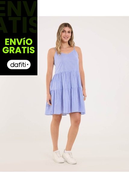 Vestido Para Mujer M/Sisa Medio Color Azul Marca Ostu #40170324