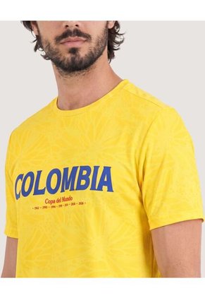 Camiseta De Colombia Texturizada Hombre Para Hombre Amarillo Ostu