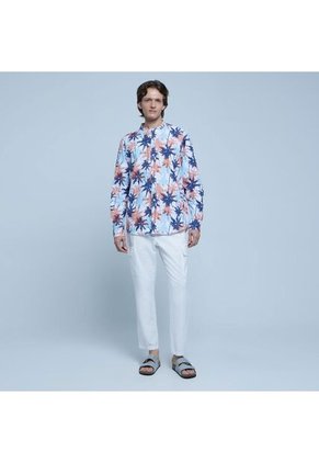 Camisa Para Hombre Manga Larga Sin Bolsillo Color Rosado  Marca Ostu #60010622