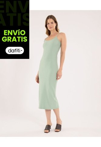 Vestido Para Mujer M/Sisa Largo Color Verde Marca Ostu #40170345 Ostu