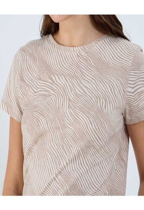 Camiseta Para Mujer Manga Corta Cuello Redondo Color Marfil Marca Ostu #40092426