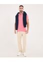 Polo Para Hombre Cuello Mao Sin Bolsillo Color Coral Marca Ostu #60110775 de Ostu