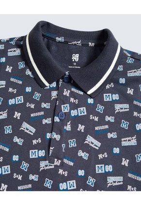 Polo Para Niño Manga Corta Color Azul  Marca Ostu #80110100