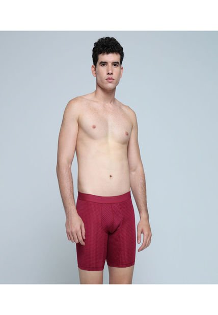Boxer Para Hombre Filete Medio Microfibra Color Rojo Marca Ostu #60000417