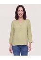Blusa Basica Manga ¾  Para Mujer Verde Ostu de Ostu