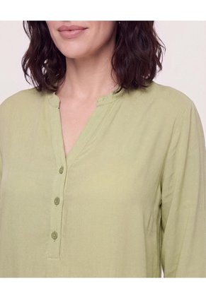Blusa Basica Manga ¾ Para Mujer Verde Ostu