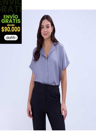 Camisa Para Mujer Manga Corta Color Gris Marca Ostu #40010272 Ostu